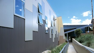 Mater Maria Catholic College at Warriewood uses roofing and walling made from COLORBOND® Ultra steel is rollformed in multiple profiles and colours to create interest, texture and to disrupt any tendancy to convey an institutional look.